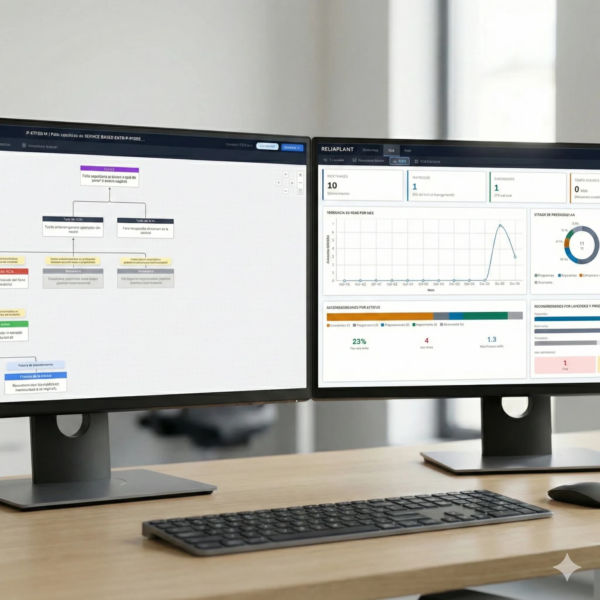 Plataforma Reliaplant — Dashboard RCA y análisis de causa raíz